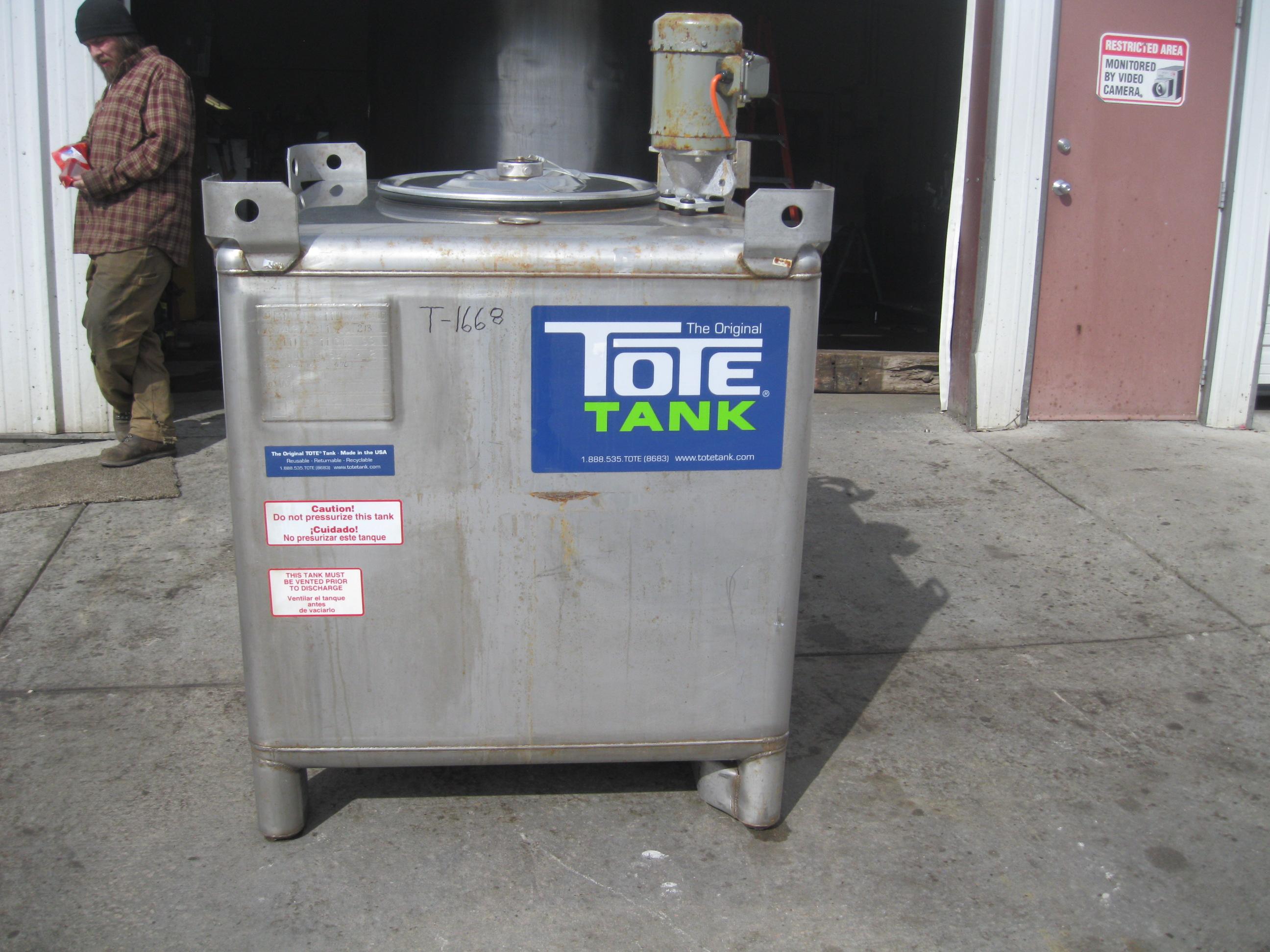 Used 350 GALLON 316 SS TOTE TANK