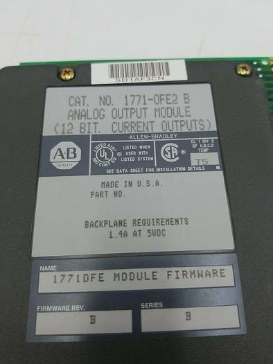 Used Allen Bradley 1771-OFE2 B PLC-5 Analog Output Module REV B SER B