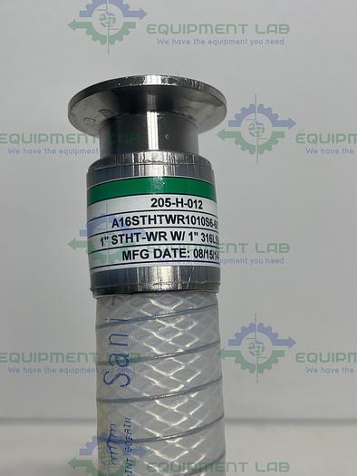 Used Sani-Tech  STHT-WR-1000 60" Silicone Hose w/ 1" Sanitary Fitting