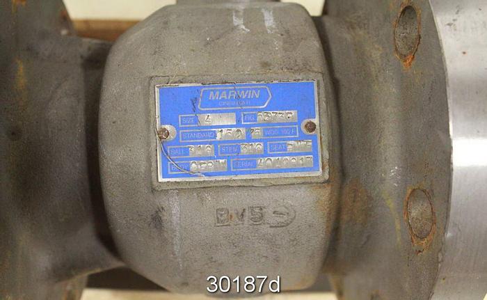 Used Marwin 5333R 4" Control Ball Valve (Stainless Steel) #30187