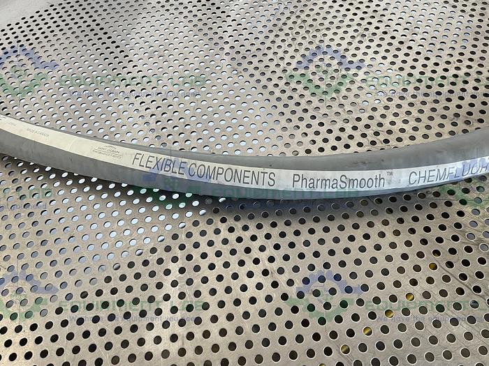 Used Saint Gobain PharmaSmooth 72" Chemflour Fluoropolymer Hose w/1" Sanitary Fitting