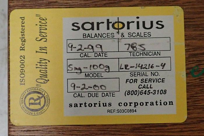 Used Sartorius Balances & Scales S03C0894 Model 5mg-100g Calibration Weight Kit Set