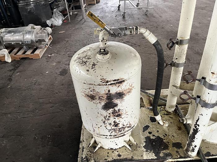 Used 100 GALLON ROSS TRIPLE MOTION MIXER - MODEL PVM-100 - S/S - VACUUM - 2 MIX CANS - WITH DISCHARGE RAM