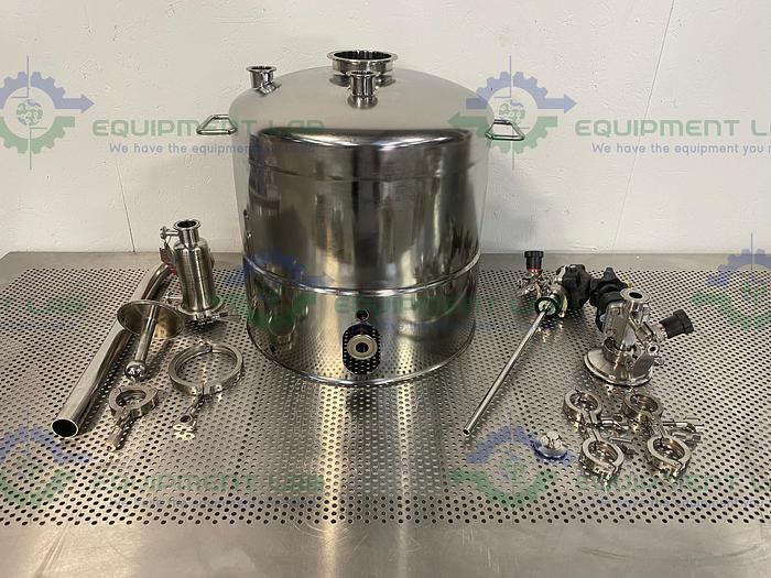 Used Alloy Products 45 Liter Stainless Steel Reactor 50 PSI w/ Bottom Drain & Valves