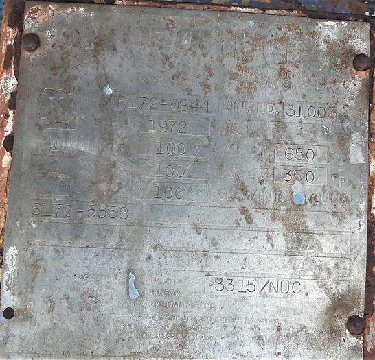Used Reactor, 600 Gallon, G/L, 100 PSI, Jkt, Agit, Pfaudler #S636815