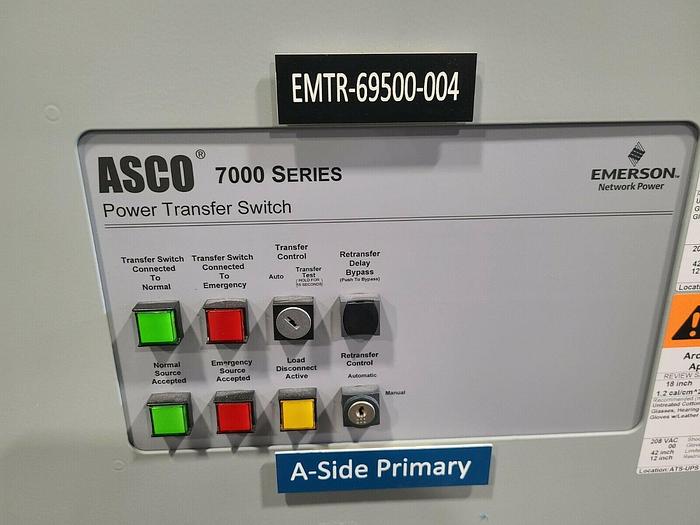 Used Emerson Power Transfer Station with Asco Transfer Switch and PLC 208V 3 Phase