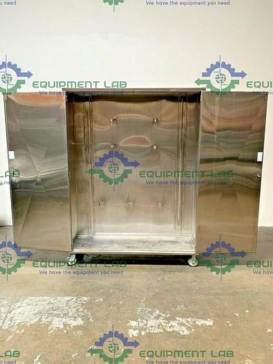 Used Mobile Stainless Steel Storage Cabinet on Casters 60" x 18" x 80"