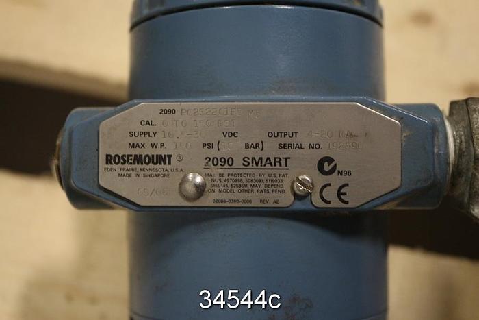 Used Rosemount Pressure Transmitter, 2090PG2S22G1E5M5 #34544