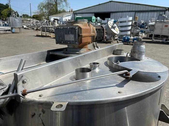 Used Mueller 300 Gallon Stainless Steel Jacketed Mixing Kettle with Double Motion Agitation