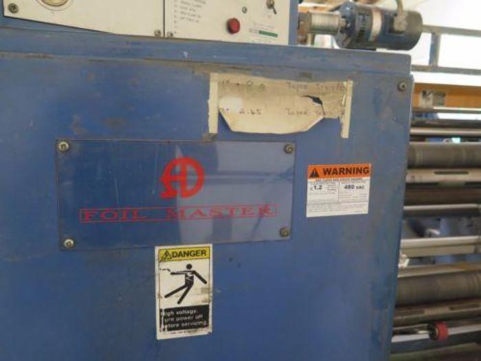 Used 54" (1.37M) WIDE FOIL MASTER LABEL SLITTER REWINDER ALAN DUFFY ENGINEERING