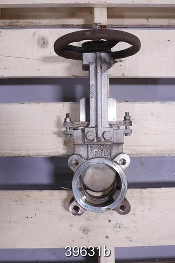 Used Red Valve 3" Hand Operated Knife Gate Valve #39631