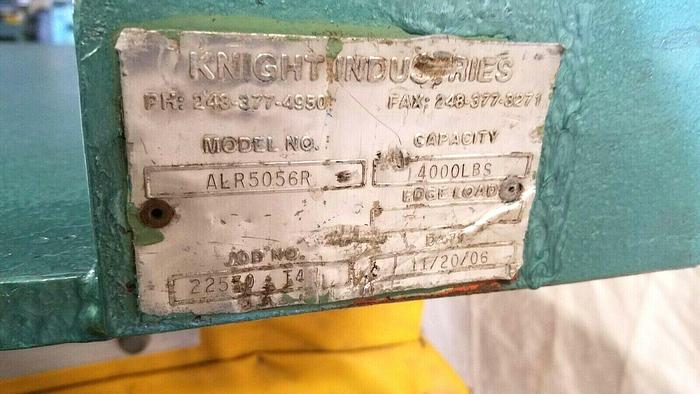 Used Knight 4000 Lb. Lift Pneumatic Air Lift Turn Table Pallet Coil Lifting Scissor