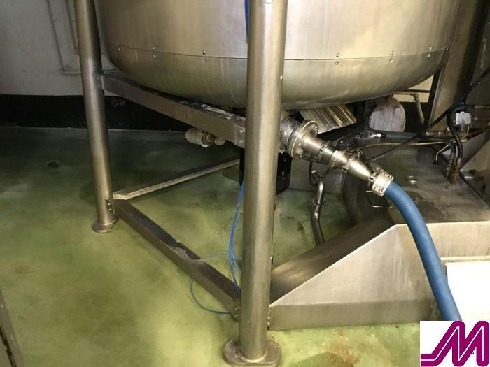 Used Fairfield 500 Gallon Jacketed Full Vacuum Mixer with Contra Rotating Scrape Wall Agitator and Bottom Moued High Shear Mixer