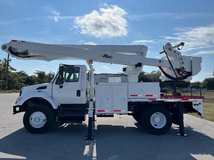 Used 2007 INTERNATIONAL 7400 65FT FLATBED BUCKET TRUCK W/ MATERIAL HANDLER