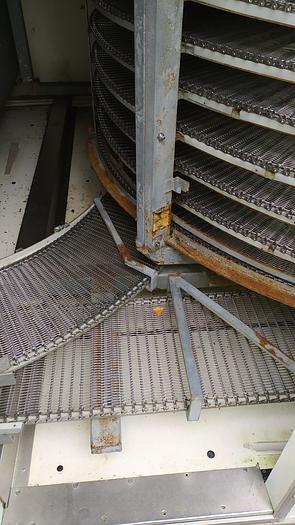 Used Tunel zamrażalniczy spiralny w kontenerze, "Frigoscandia", szerokość taśmy 410 mm.