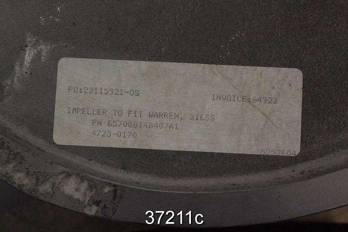 Used Warren 8PL18 Impeller, 65700814 #37211