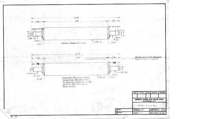 Used Sandy Hill  Second Press, 18" Dia. X 96" Face Top Stonite Roll, 16" Dia. X 95" Face Bottom Rc Blind Drilled Roll.  Rolls Only, No Framework. #20215