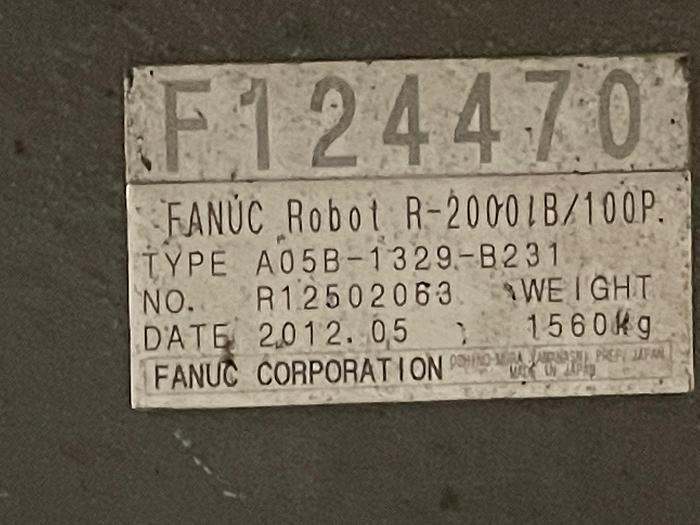 Used R2000iB/100P 6 AXIS ROBOT WITH R30iA CONTROLLER 3500 MM X 100 KG