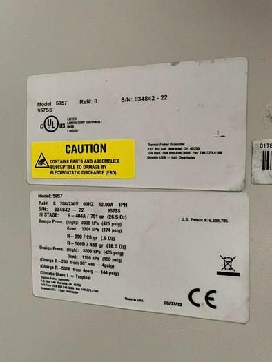 Used Thermo Scientific 5957 -86ºC Ultra Low Laboratory Freezer 23 Cu Ft 230V