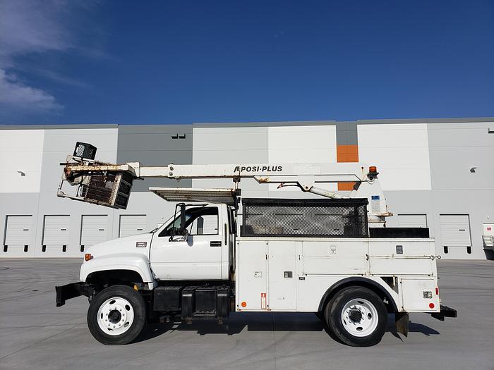 Used UNDER CDL! UNDER CDL! 1999 GMC 6500 Posi Plus 800 Cable Placer Bucket Boom Truck
