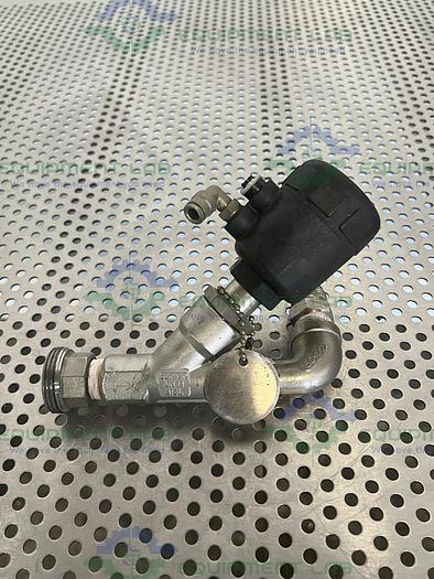 Used Burkert  00462610 Solenoid Valve 1/2 PTFE w/ Threaded to 1/2" NPT Fitting 145 PSI