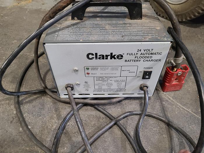 Used Clarke Focus II Floor Scrubber (B) with Built-in Charger