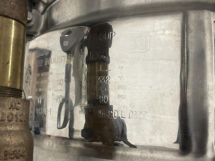 Used 20 LITER LEE TRI-MIX TURBO SHEAR KETTLE - S/S - VACUUM - JACKETED