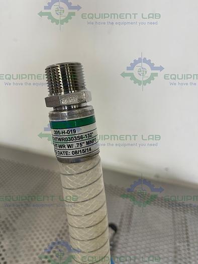 Used Sani Tech  STHT-WR-0750 132" Silicone Hose w/ 1" Male Threaded Fittings