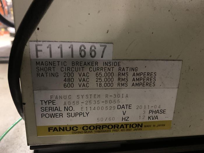 Used FANUC R2000iB/165F 6 AXIS CNC ROBOT WITH R30iA CONTROLLER 165KG X 2655mm REACH