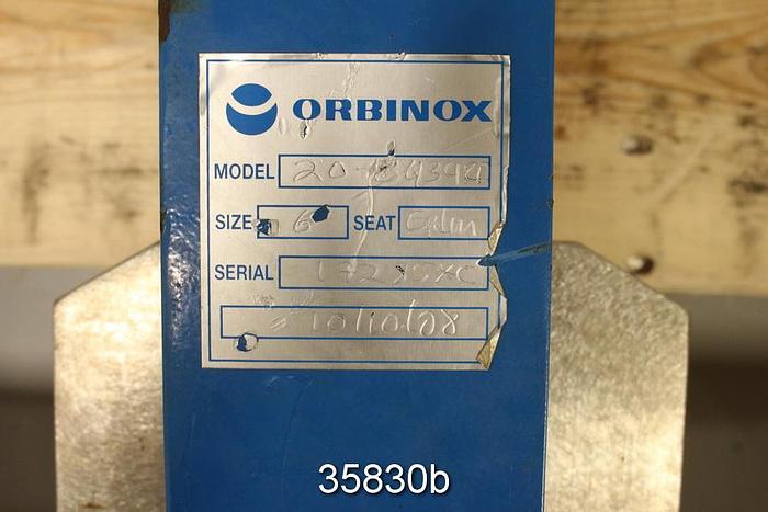 Used Orbinox 6" Hand Operated Knife Gate Valve #35830