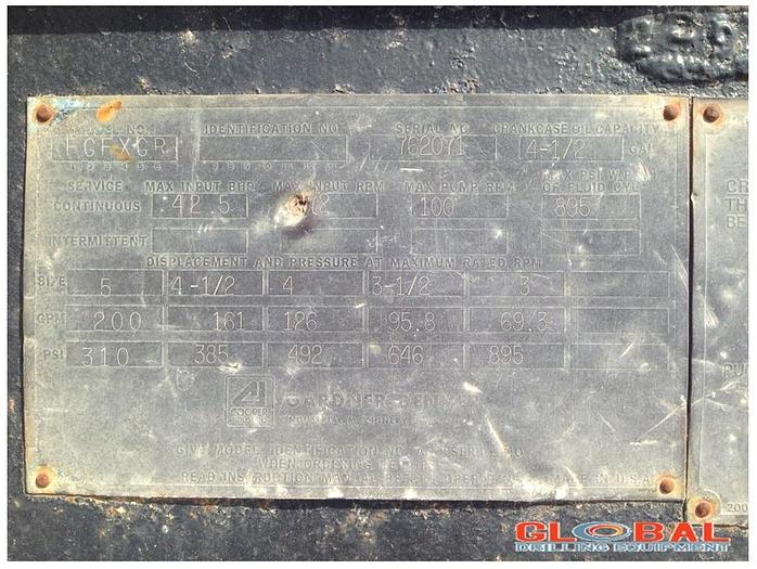 Used Item 0716 : Gardner Denver FGF XGR 5” x 6” Duplex Mud Pump