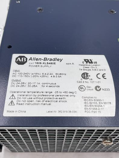 Used Allen-Bradley 1606-XLS480E Ser A