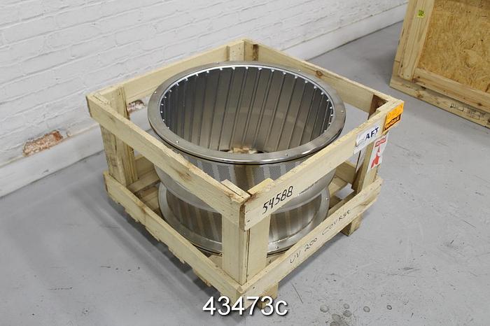 Unused Black Clawson UV200 Stainless Steel Pressure Screen Basket, 1.4mm/.055" Holes #43473