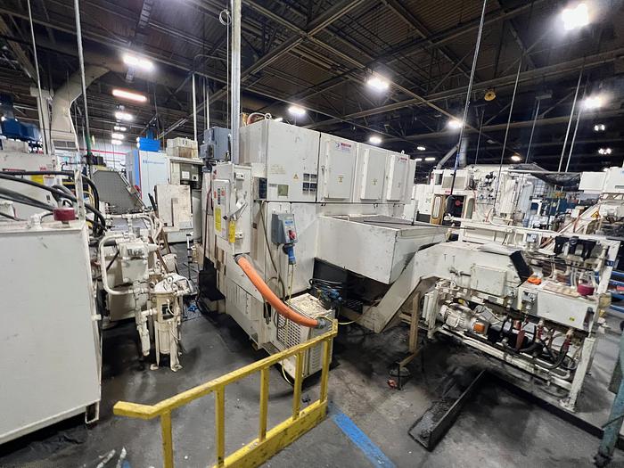 Used OKUMA & HOWE 2SP-25H TWIN SPINDLE TWIN TURRET CNC LATHE
