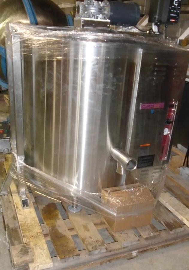 Used 100 Gallon Stainless Steel 2/3 Jacketed Natural Gas Kettle GL-100E with Agitation