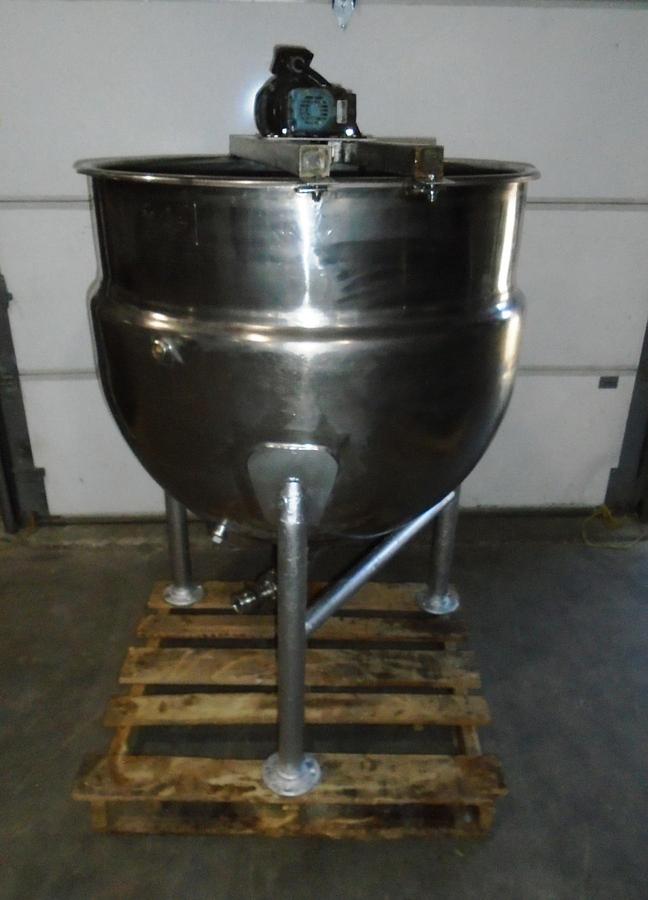 Used Used Stainless Steel Steam Jacketed Kettle with Top Mounted Agitation