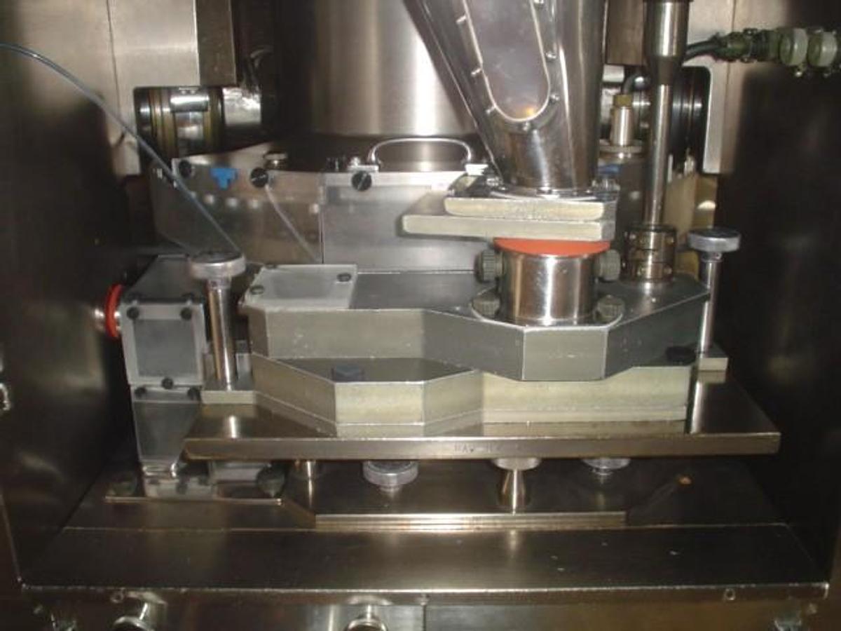 Used Used Kikusui 55 Station Gemini Double Sided Rotary Tablet Press.