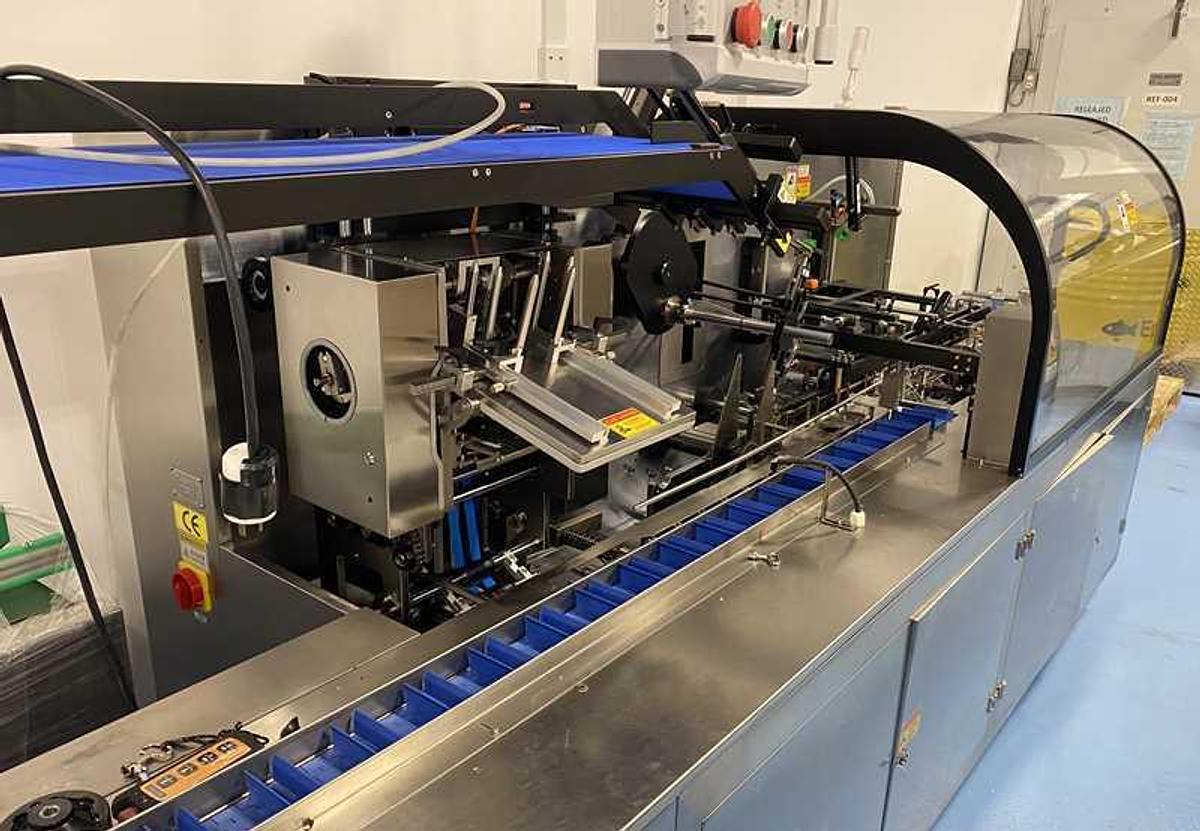 Unused Shenzhen Penglai Horizontal Cartoner with Leaflet Inserter Model YX-CP100