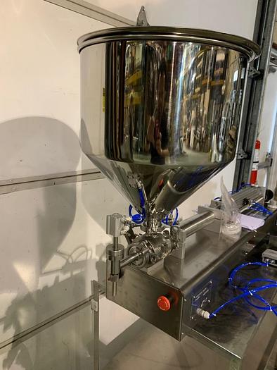 Used DEMO 120ML Table Top Pneumatic Piston Filler Model DGF-B