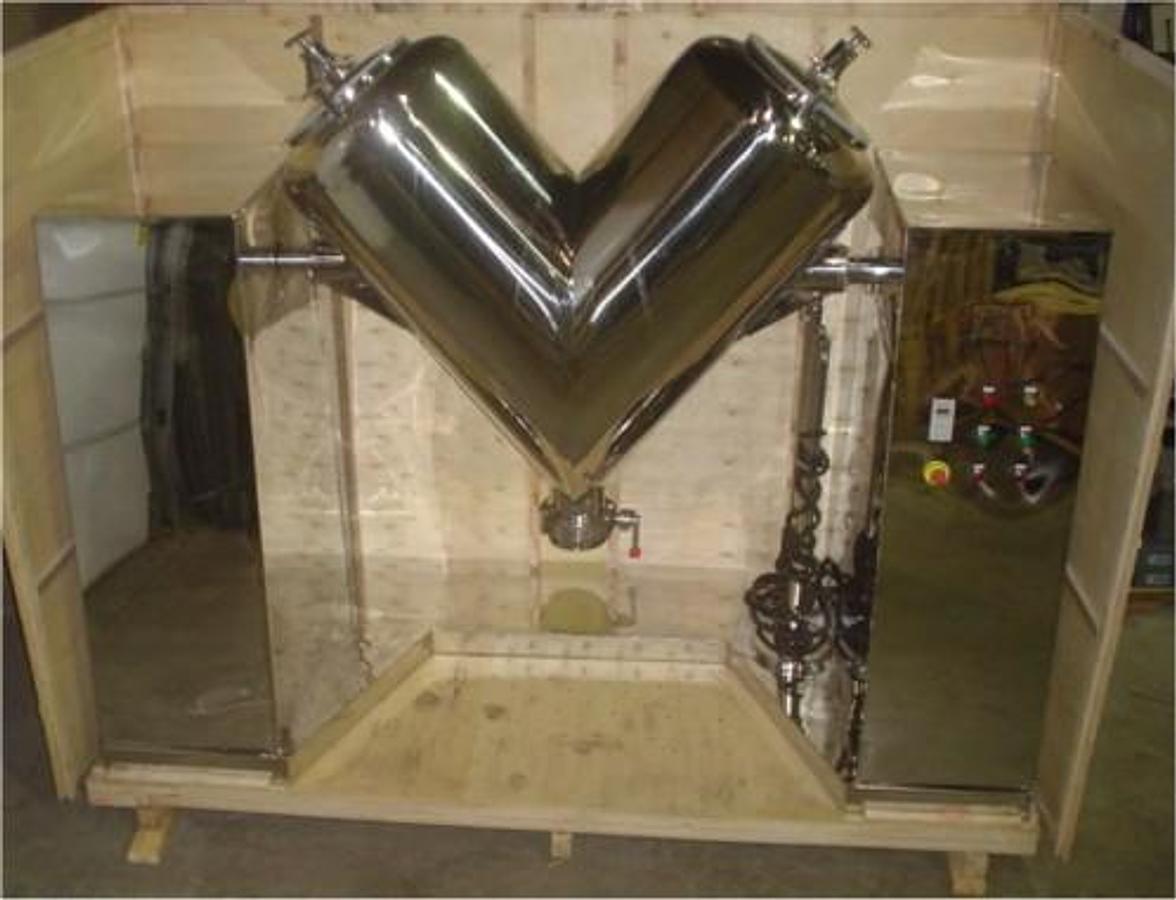 New 10 Cubic Foot Working Capacity Stainless Steel Twin Shell Mixer with Intensifier Bar