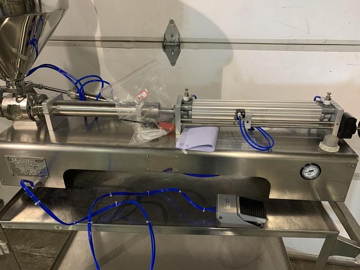 Used DEMO 120ML Table Top Pneumatic Piston Filler Model DGF-B