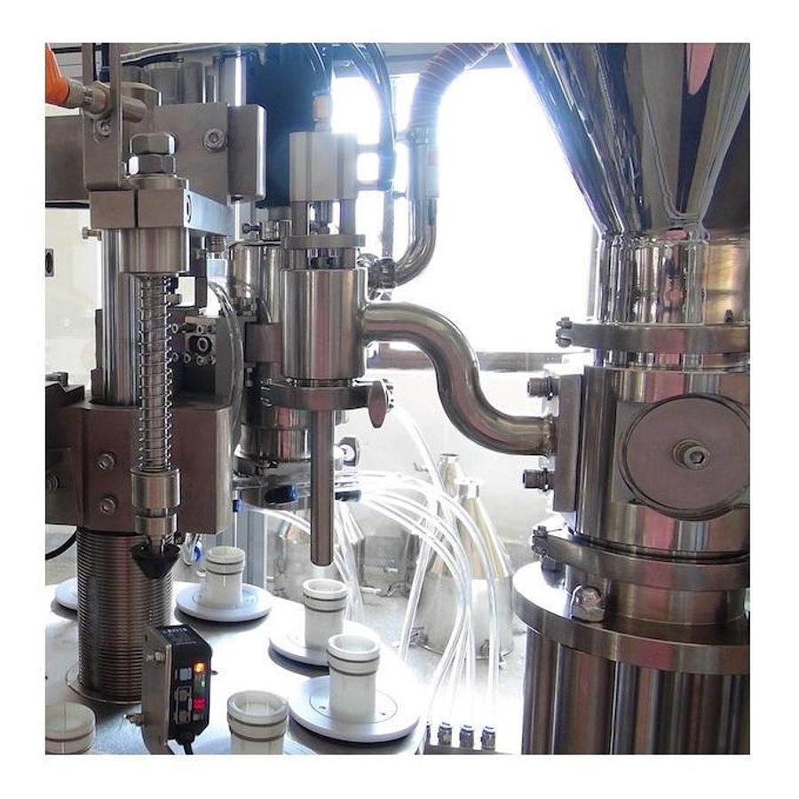 New Automatic 9 Station Rotary Hot Air Plastic Tube Fill & Seal Machine Model DFS-100