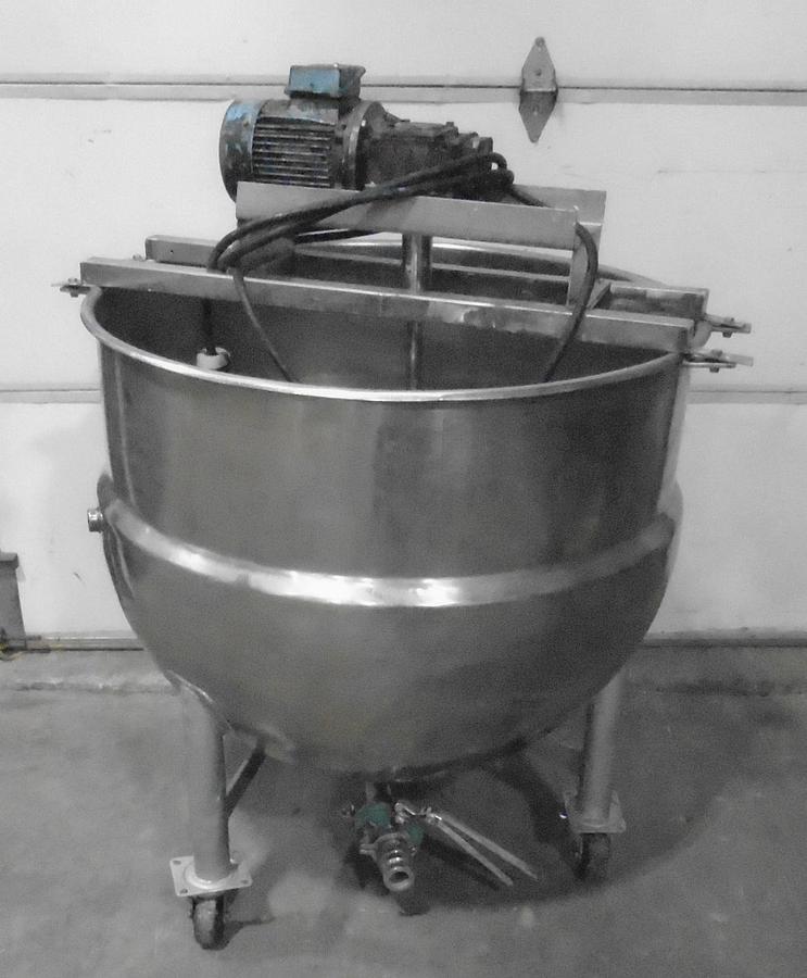 Used Used Stainless Steel Steam Jacketed Kettle with Top Mounted Agitation