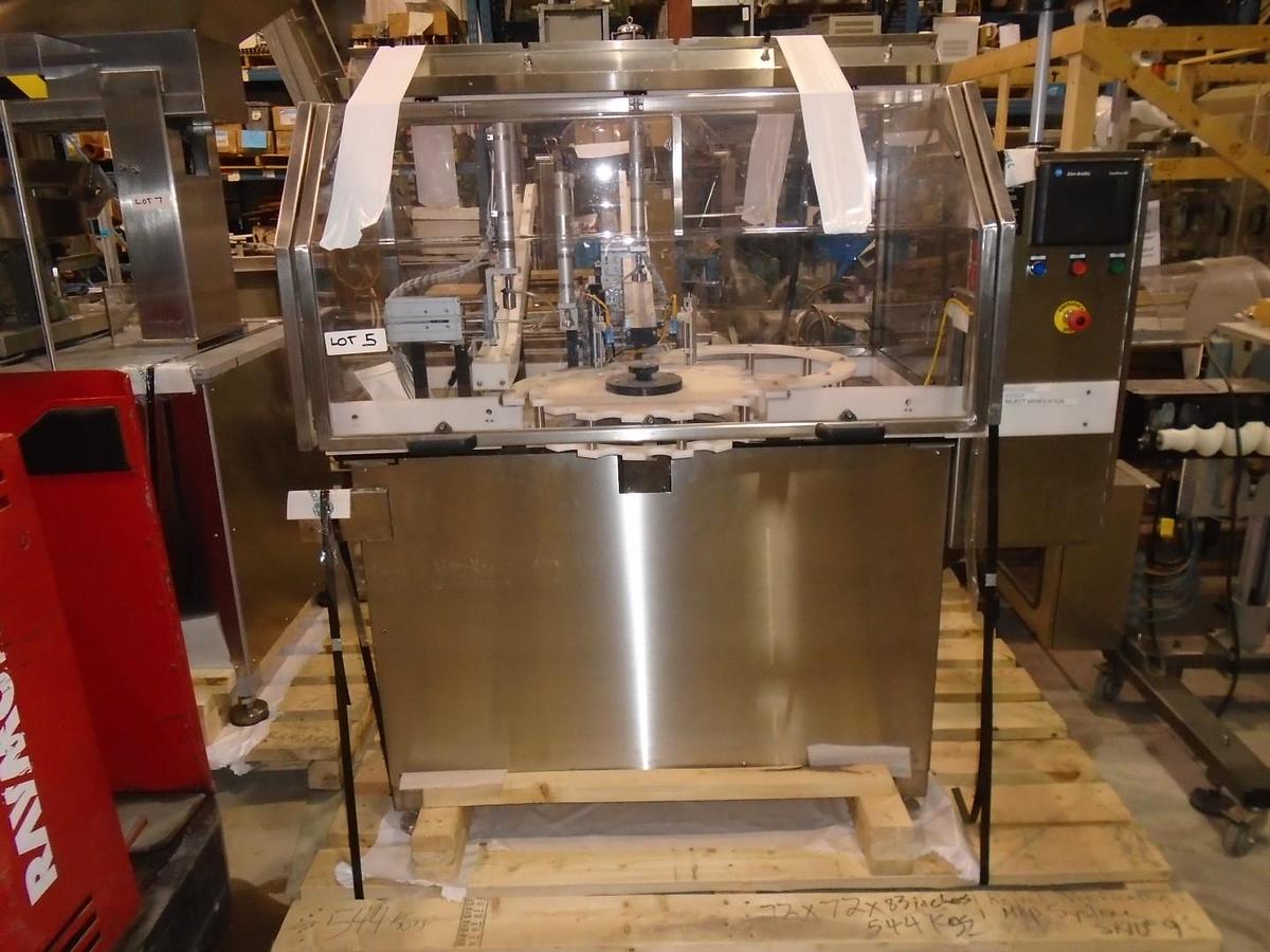 Unused Integrated Packaging Capper PA-001 with Unused Crown Stainless Steel Sorting Feeder for pumps or Caps Model 24CW