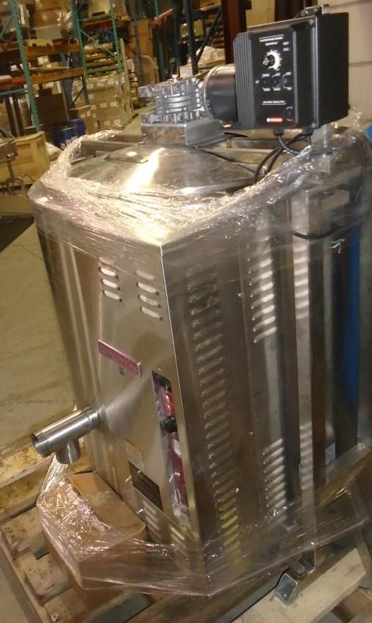 Used 100 Gallon Stainless Steel 2/3 Jacketed Natural Gas Kettle GL-100E with Agitation
