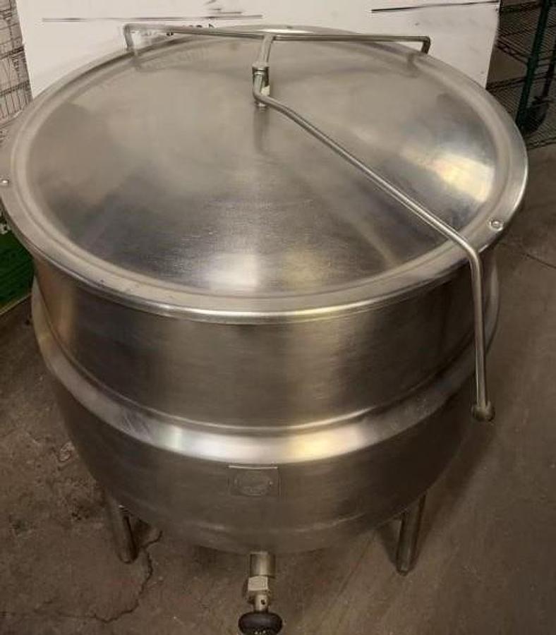 Used Used Stainless Steel Steam Jacketed Kettle with Top Mounted Agitation