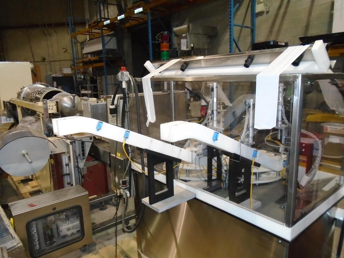 Unused Integrated Packaging Capper PA-001 with Unused Crown Stainless Steel Sorting Feeder for pumps or Caps Model 24CW