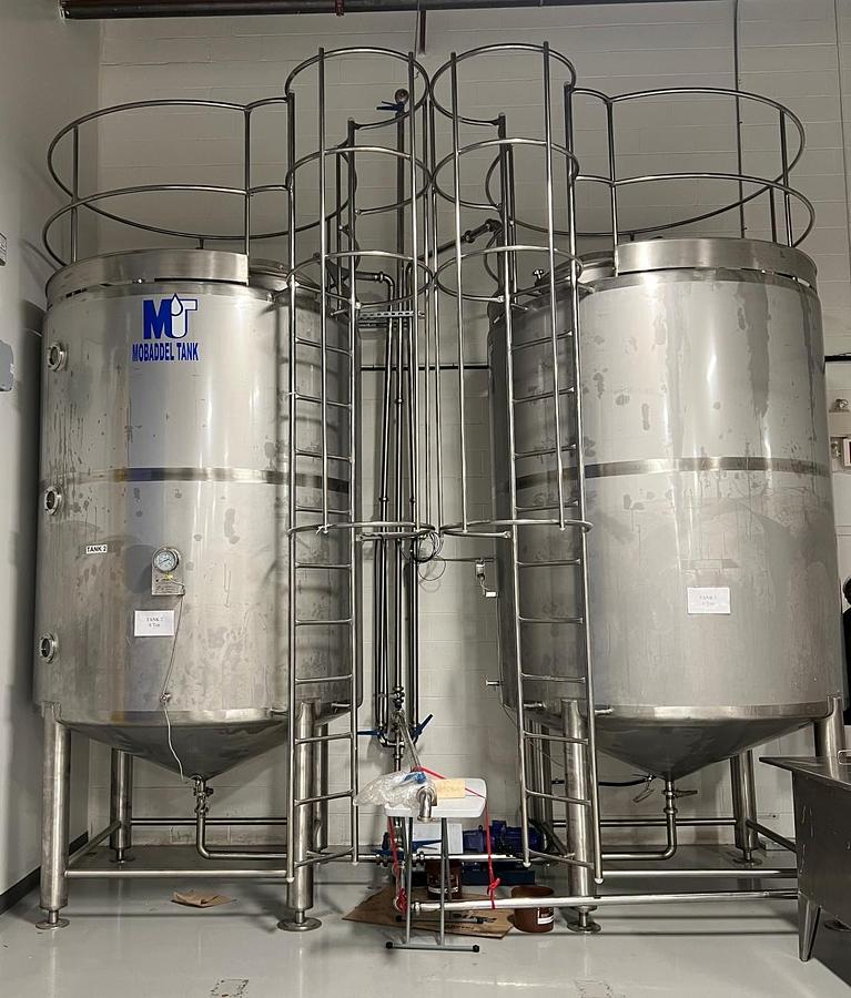 Unused approx. 6000 Litres Stainless Steel Single Wall Mixing Tanks
