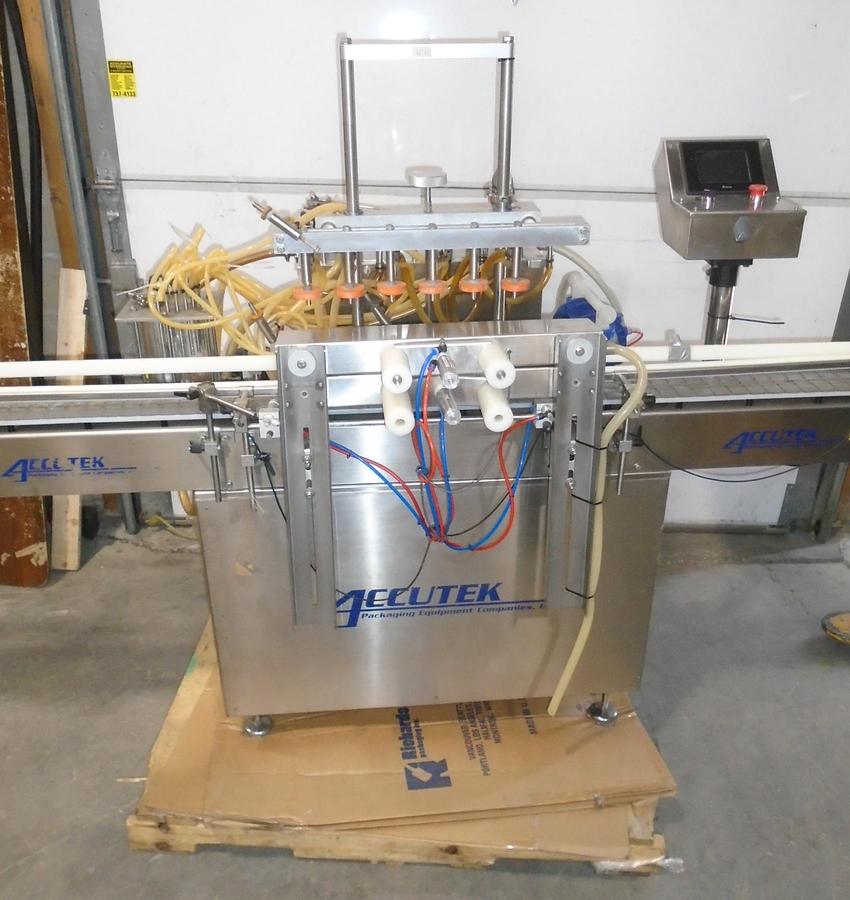 Used Used Accutek 6 Head Filler Model 06-500-000