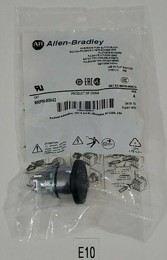 *NEW IN BAG* Allen Bradley 800FM-MM42 MUSHROOM PUSH BOTTON BLACK + WARRANTY!
